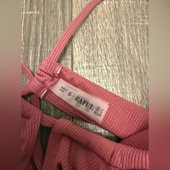 Zaful Women’s Dark Red Key Hole Bandeau Bikini Size S Cheeky Bottoms - Picture 5 of 6